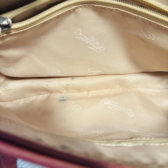 Fossil Bag Womens Pink Leather Y2K Top Handle Medium Crossbody Purse Handbag - Picture 10 of 11